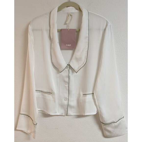 NWT~Women's NAP LOUNGEWEAR "The Lazy Cat" Pj Set In White Size Large NEW! - Picture 3 of 16